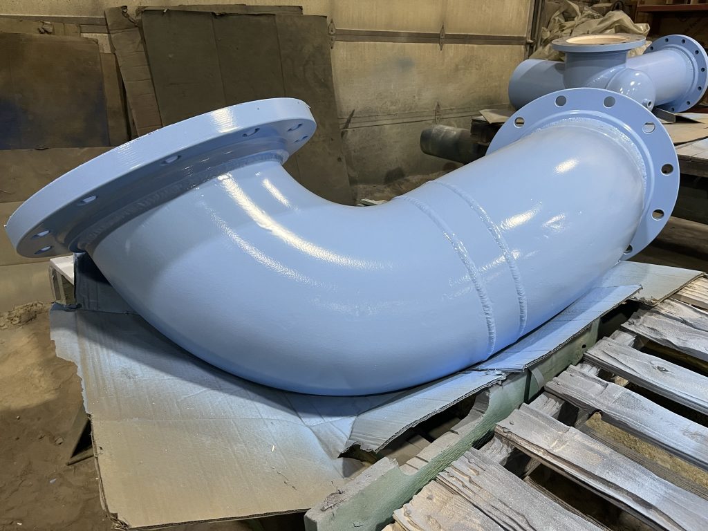 Baby blue painted pipe