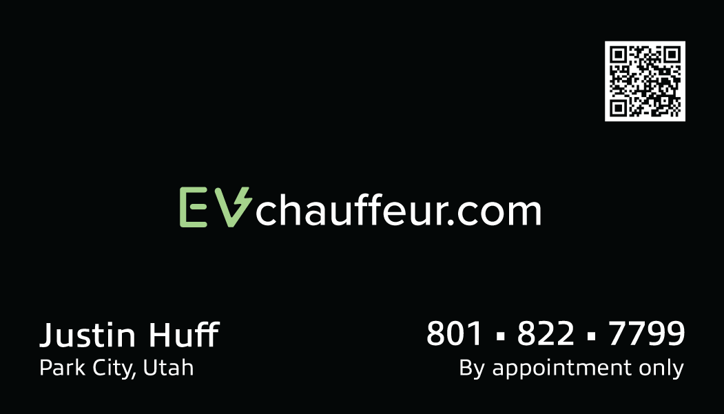 Front of the EV Chauffeur Business Card